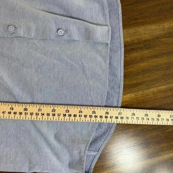 Lululemon Commission Long-Sleeve Shirt Pocket Heather Blue Medium - Picture 5 of 5